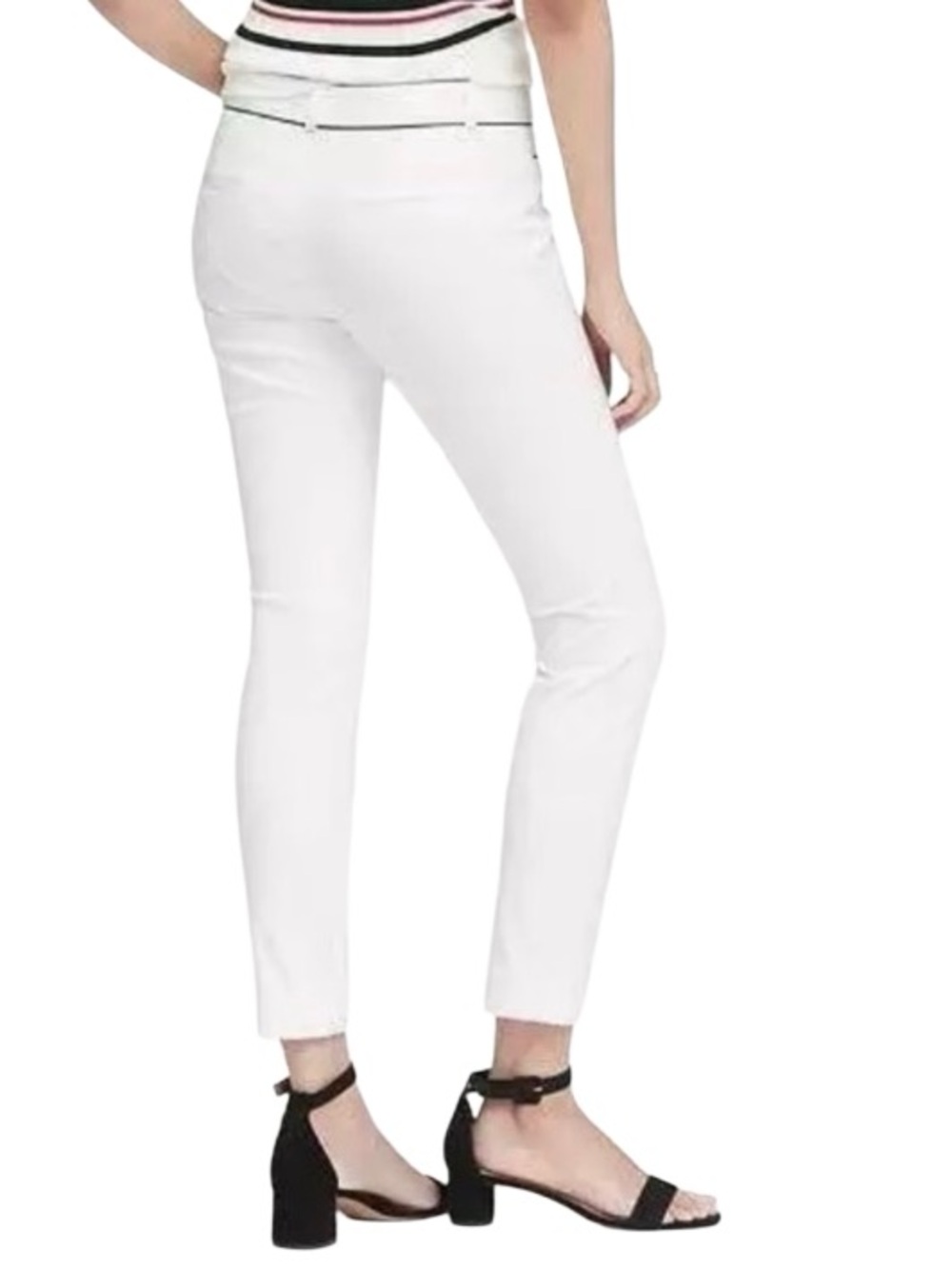 Banana Republic Sloan Pants in White/Black Womens 0P - Picture 4 of 9